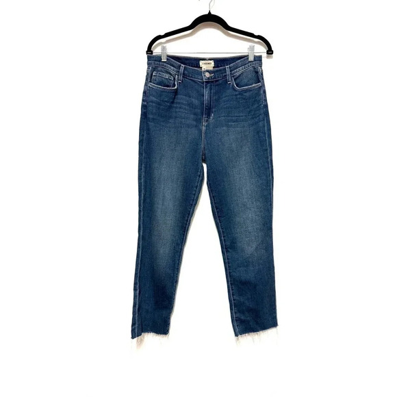 NWOT L’AGENCE Sada Jeans - High-Rise Cropped Stretch Distressed Denim Jeans - Picture 4 of 10